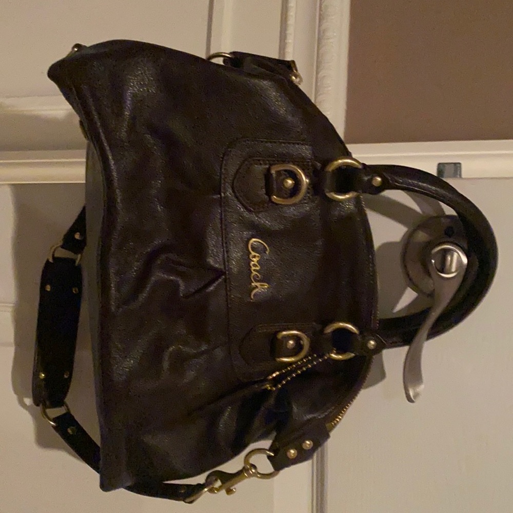 Coach Ashley leather handbag in mahogany